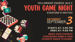 Youth Game Night - Sept. 3