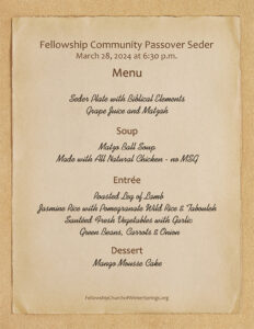 Community Passover Seder Menu